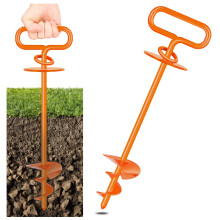 Ground Anchor Dog, Dog Stake for Medium to Large Dogs up to 125 lbs, Spiral Blade Dog Stake for Garden Beach Lawn Outdoor (Orange)