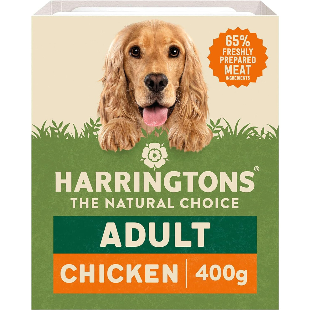 Harringtons Complete Wet Tray Free Hypoallergenic Adult Dog Food Chicken & Potato 8X400g - Made With All Natural Ingredients Grain