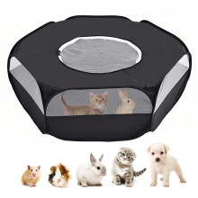 Small Animal Cage, Hamster Playpen, Guinea Play Pen with Cover, Outdoor/Indoor Pet Pop up Playpen, Hamster Run Playpen Tent Perfect for Rabbit Guinea