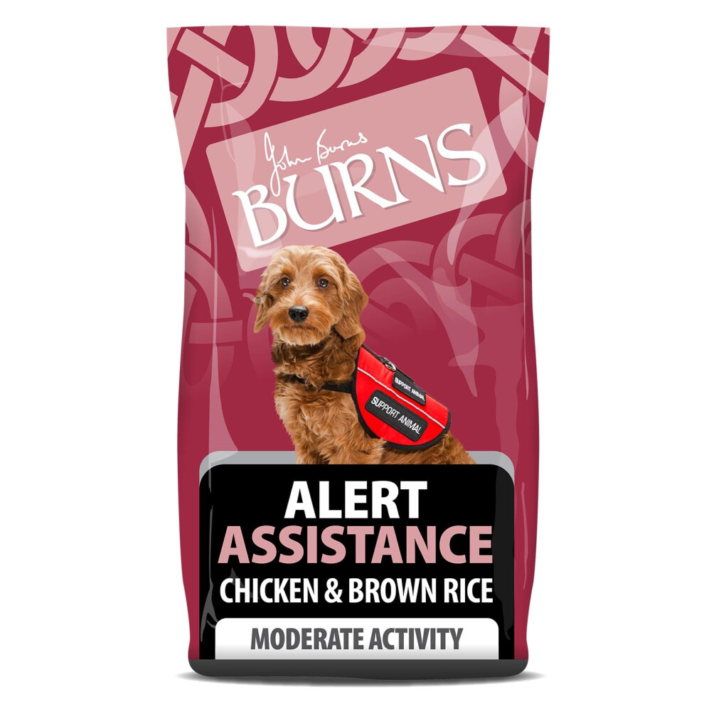 Burns Pet Nutrition Hypoallergenic Complete Dry Dog Food Adult And Senior Dog Alert Chicken And Rice 12 Kg Brown