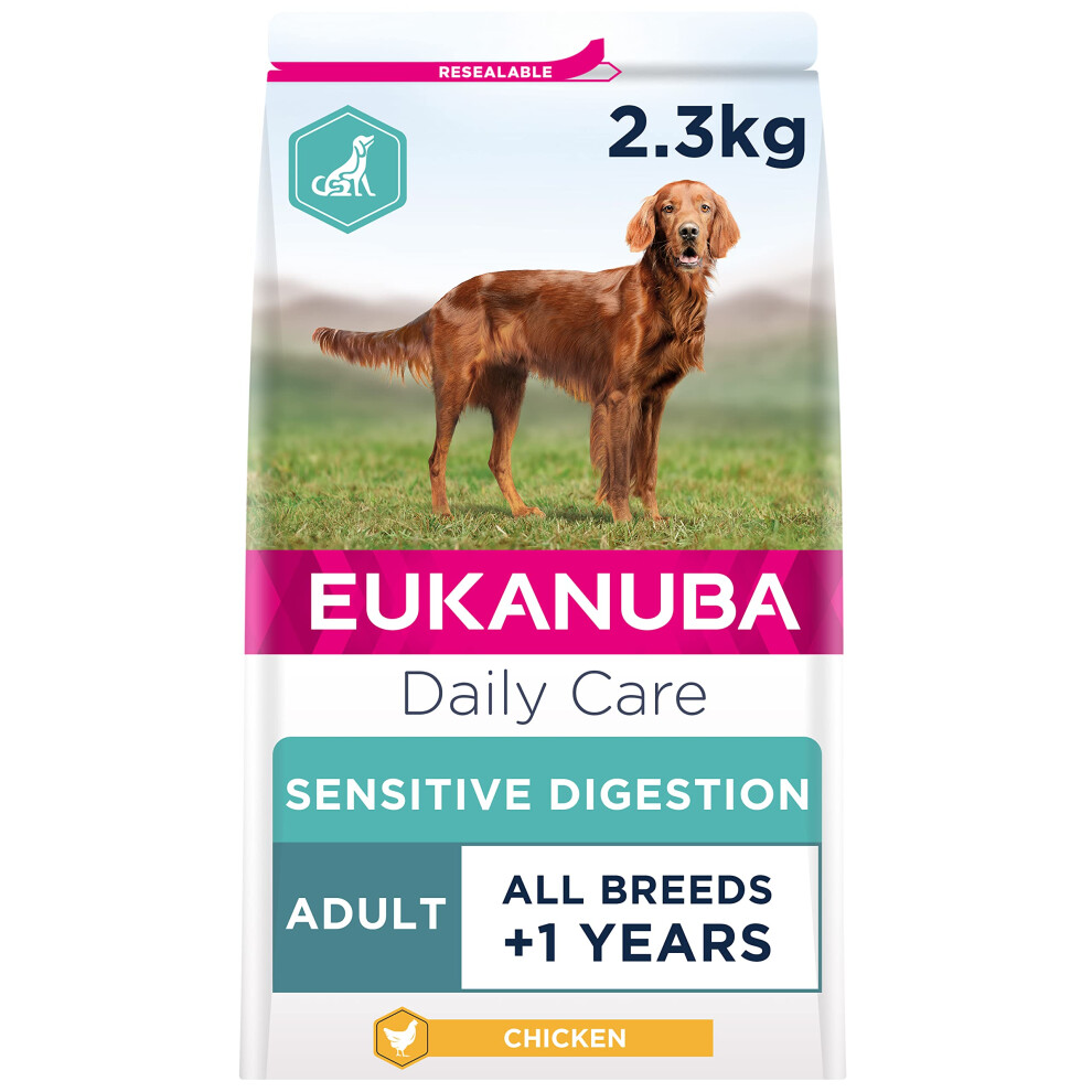Eukanuba Sensitive Digestion Highly Digestible Complete Dry Dog Food For Adult Dogs With Chicken 2.3 Kg