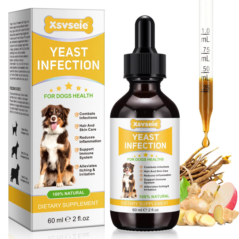 Herlosfeel Yeast Infection Treatment For Dogs, Dog Yeast Infection Treatment, Natural Yeast Infection Treatment For Itchy Dog Skin Relief, Yeast Infection In