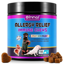 HUALIJIA Dog Allergy Relief Treats(150 Chews), Itch and Immunity Treats for Dogs - Soothe Itchy Skin, Paws, Eyes, Ears - Stop Itching, Licking,