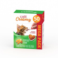 Catit Creamy Chicken & Lamb Lickable Cat Treats 50 Pack
