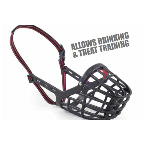 Ancol Ancol Gentle Strong Secure Comfortable Plastic Black/Red Muzzle Biting Control Size 8, 30 x 10.5cm 2