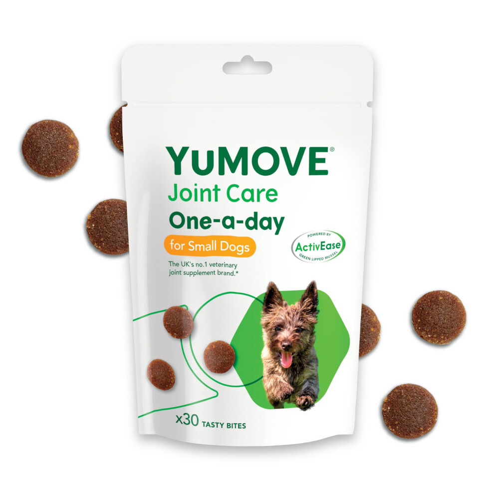 Yumove Joint Supplement For Dogs, One-A-Day For Joint Care, Essential Dog Hip And Joint Aid For Stiff Small Dogs With Glucosamine, Chondroitin, Green