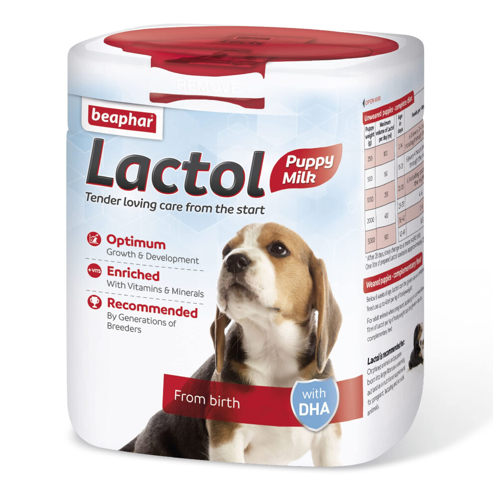 Beaphar | Lactol Puppy Milk | Milk Replacer | Complete Feed For Newborn & Weaning Puppies | Dha | Vitamins & Minerals | Hand Rearing | For Puppies