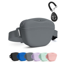 heouvo Dog Treat Pouch with Training Clicker, Upgrade Stronger Magnetic Closure to Avoid Spilling, 1.67 Cup Silicone Treat Bag Fanny Pack with Waist
