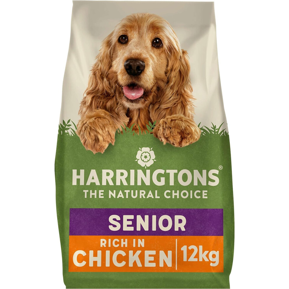 Harringtons Senior Complete Dry Dog Food Chicken & Rice 12Kg - Made With All Natural Ingredients