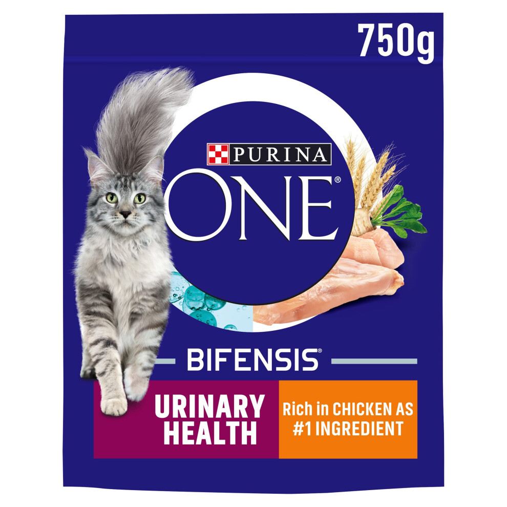 New Purina One Adult Dry Cat Food Urinary Health, Rich In Chicken 750G Pack Of 4 12508911