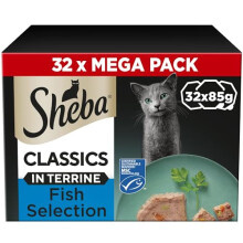 Sheba Classics Cat Food Trays Ocean Collection in Terrine 32x85g