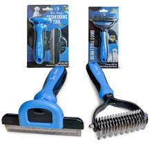 Fur Magic Deshedding Tool & Dematting Comb ? Grooming Brushes for Dogs, Cats, Horses ? Reduce Shedding and Remove Knots, Mats and Loose Undercoat,