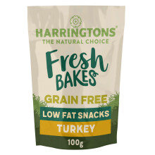 Harringtons Fresh Bakes Grain Free Low Fat Lean Turkey Dog Treats 100g (Pack of 7) - Gently Oven Baked