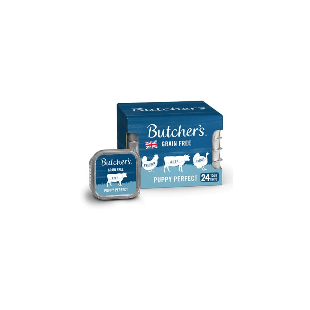 Butchers Butcher's Puppy Perfect Wet Dog Food Trays, 3.6 Kg (24 X 150 G)