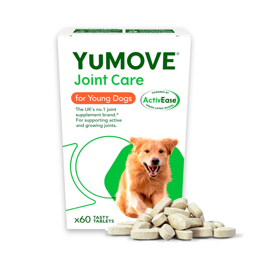 New Yumove Joint Supplement For Young And Active Dogs, Essential Dog Hip And Joint Aid With Glucosamine, Chondroitin & Lipped Mussel, For Dogs Aged Green Yaus120