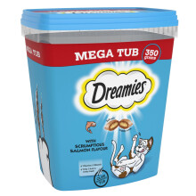 Dreamies Cat Treats, Tasty Snacks with Delicious Salmon Flavour, Pack of 2 (2 x 350 g)