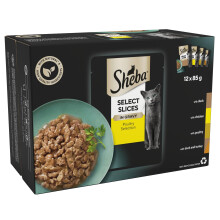 Sheba Select Slices in Gravy ? Poultry Selection ? Wet Cat Food Pouches for Adult Cats ? Pack of 4 (4 x 12 Pouches x 85 g)