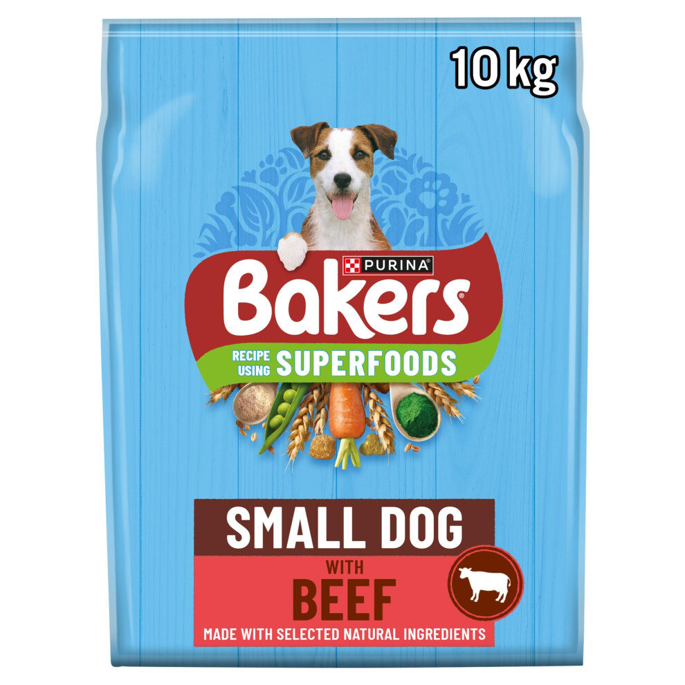 Bakers Small Dog Dry Dog Food Beef & Veg 10Kg