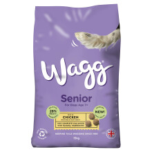 Wagg Senior Complete Dry Dog Food Chicken & Rice 15kg - 28% Meaty Ingredients