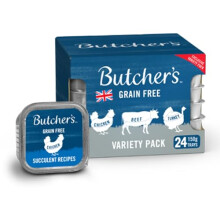 Butcher's Grain Free Adult Wet Dog Food Mixed Variety Pack 24 x 150g Trays