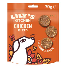 Lily?s Kitchen Made with Natural Ingredients Adult Dog Treats Packet Chomp-Away Chicken Bites for Small, Medium, Large Dogs 8 x 70g