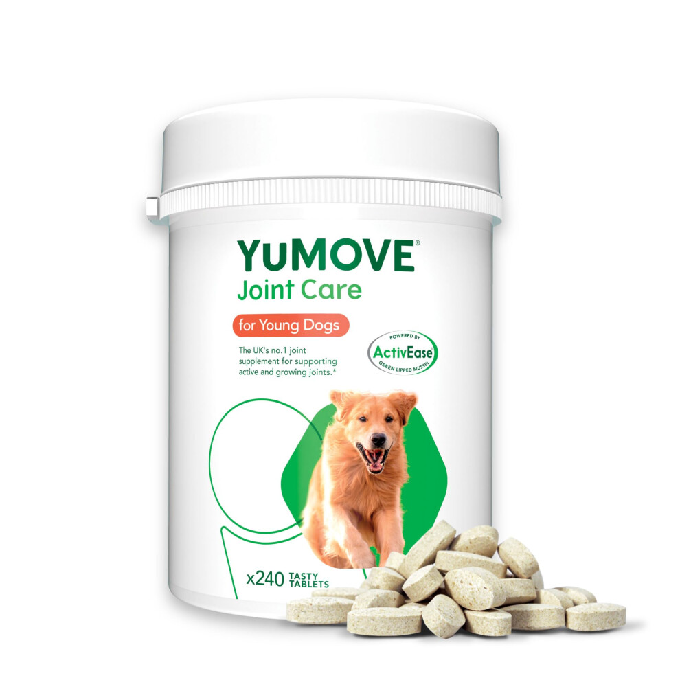 New Yumove Joint Supplement For Young And Active Dogs, Essential Dog Hip And Joint Aid With Glucosamine, Chondroitin & Lipped Mussel, For Dogs Aged Green Yaus240