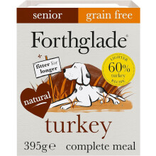 Forthglade Wet Dog Food (18 x 395g Trays) - Senior Dogs 7 Years+, Grain Free Dog Food, Turkey with Vegetables, Stomach Sensitive with Natural