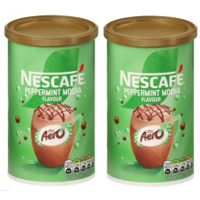 NESCAFÉ Aero Peppermint Mocha Instant Coffee Tin, 250g (Pack of 2) – Multiserve Frothy Instant Coffee Inspired by Aero Peppermint – 500g Total