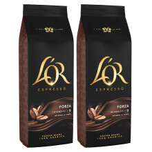 L'OR Espresso Forza Whole Coffee Beans 500g (Pack of 2, Total 1kg)