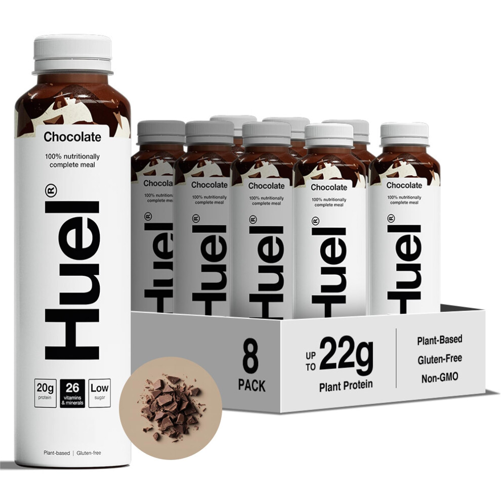 Huel Ready-To-Drink Meal, Chocolate Protein Drink, 8 X 500Ml Bottles, Protein Shakes, Pre-Portioned Meal, 20G Of Protein Per Bottle