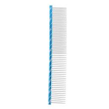 Pet-Kamm, Edelstahl, gerade Zähne, Entfernt Knoten und Verfilzungen, Für Hunde und Katzen, 19cm, Blau