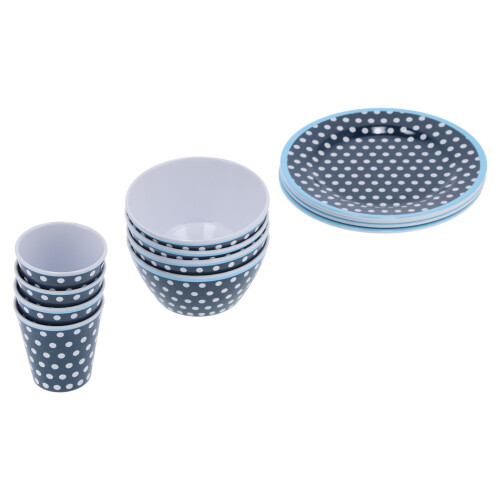 12Pcs/Set Dark Blue Dot Dinnerware Household Cup 1