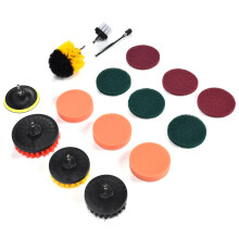 16-teiliges Bohrbürsten-Aufsatz-Set Reinigungsbürsten Schwämme Reinigungspads für Wand-, Boden- und Staubentfernung