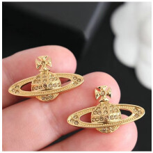 (Saturn Stud earrings (gold)) Pearl Saturn necklace, pin, paperclip bracelet