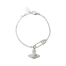 (Pin bracelet (Silver)) Pearl Saturn necklace, pin, paperclip bracelet