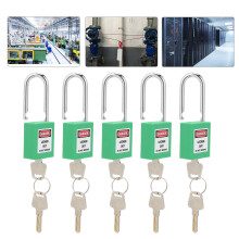5 jeux de cadenas de consignation verts de 38 mm, 10 clés