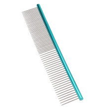 M068 Peigne pour animaux de compagnie en acier inoxydable vert 19 cm/7,5 po