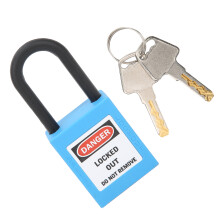 Cadenas de consignation et d’étiquetage en nylon bleu de 38 mm avec clé
