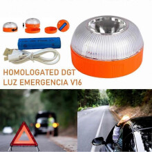 Dgt Rechargeable Light V16 Approved Homologated Car Emergency Help Flash Magnetic Induction Strobe Flashing Warning Light