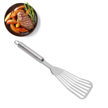 Gedachter Fisch-Spatel aus Edelstahl, glänzend, Fisch-Wender, Flipper für Küche, Camping, Restaurantspatel