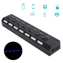 Hub USB 3.0 a 7 porte, cavo da 51 cm, ABS, spina EU