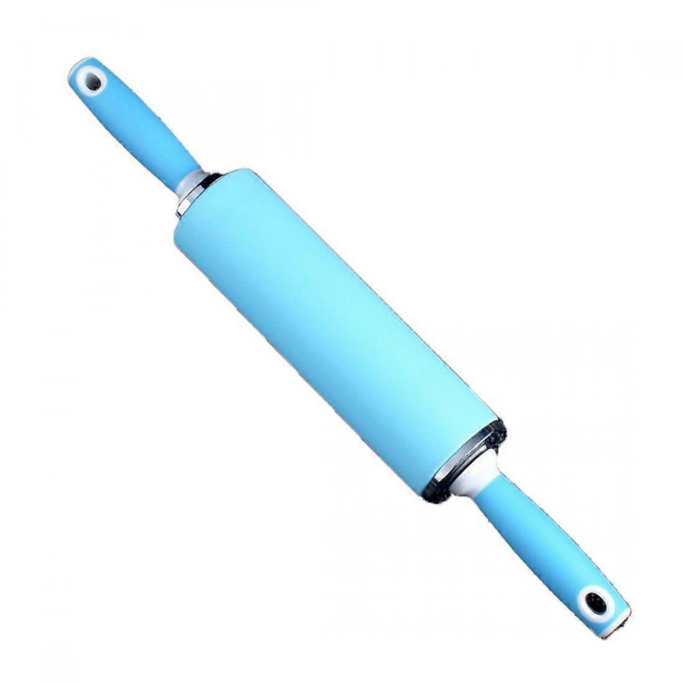 BPA-Free Silicone Rolling Pin, Non-Stick Dough Roller for Baking, 5.5x47.8cm, Dblue-image-OPC-PJRM6H2-NEW