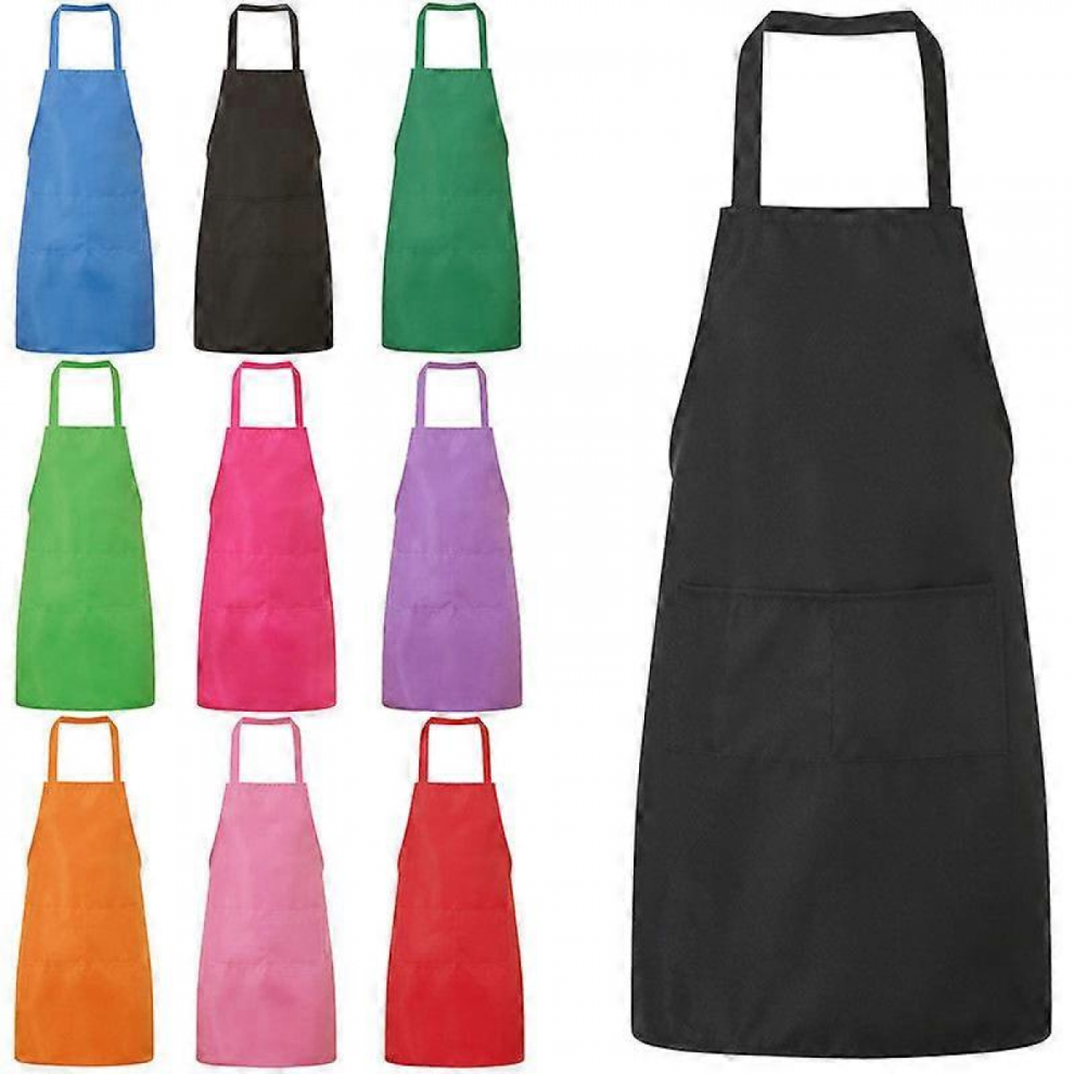 Unisex Adjustable Chef Apron with Front Pocket for Kitchen Cooking Catering Household Red-image-OPC-PJRM6JQ-NEW