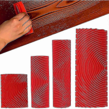 4 Pcs Wood Grain Rubber Imitation Wood Grain Painting Texture Tools for Home Wall