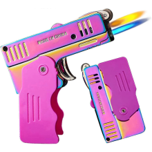 Windproof Adjustable Jet & Soft Flame Butane Torch Lighter, Refillable Foldable Gun Design with Lock Function