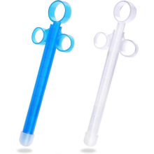 Smooth Rounded Tip Reusable Lube Applicator, Durable & Easy to Clean (2-Pack, Blue/White)