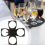 Foldable Cup Carrier for 3/4 Coffee, Beer, Drink Holders - Black 2