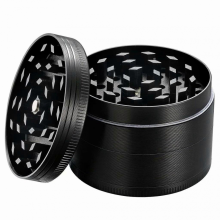 Black 4-Piece Zinc Alloy Herb Grinder for Spice Pollen Crusher