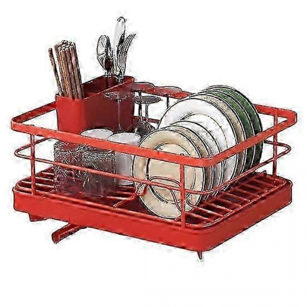 Large Dish Drying Rack with Auto-Drain & Non-Slip Base for Kitchen Counter-image-OPC-PJRM7FR-NEW