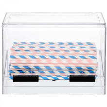 Durable Straw Dispenser Box for Daily Use, Assorted Colors, 23x17x11cm